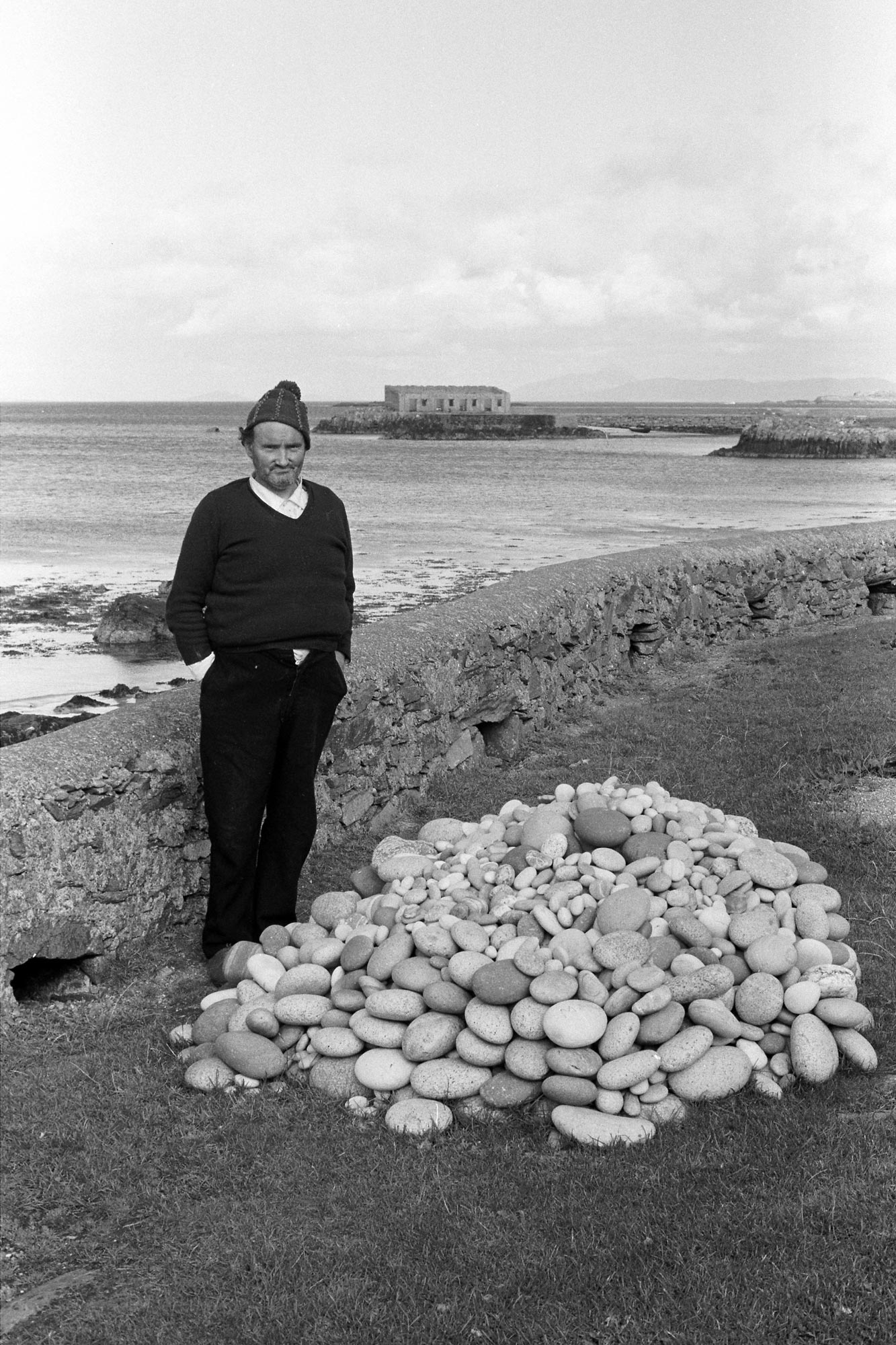 man with stones 